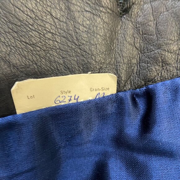 Vintage Dark blue Leather Womens Blazer Americano Jacket Medium Notch Lapel … - Picture 10 of 16